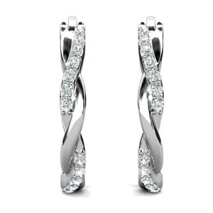 SALE Cate & Chloe Lauren 18k White Gold Plated 22mm Hoop Earrings